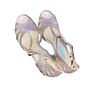 Betsey Johnson Glittery Sandal Heels size 7